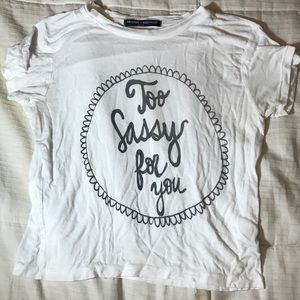 Brandy cropped, “too sassy for you” graphic tee